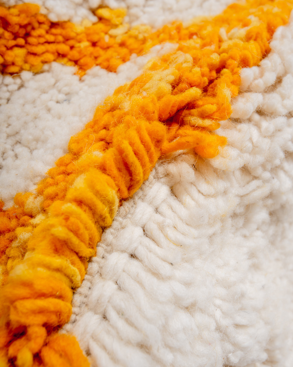 odern, designer, handcrafted Berber rug from Morocco. Beniourain carpet with beautiful colours and patterns and fluffy wool texture.